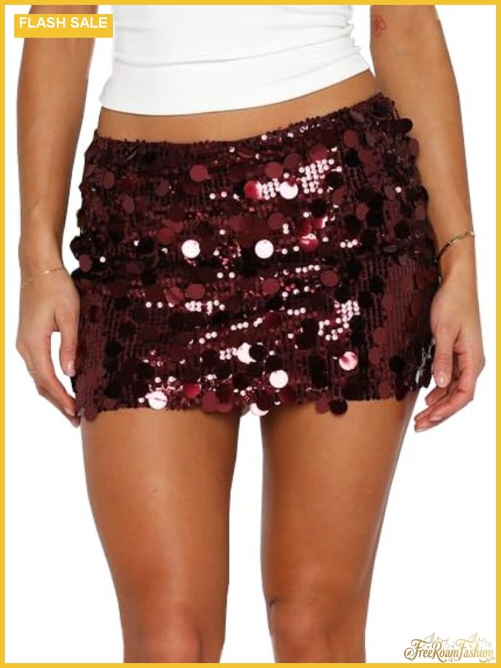 Sequin Bodycon Mini Skirt Stretchy Sparkle Party Glitter